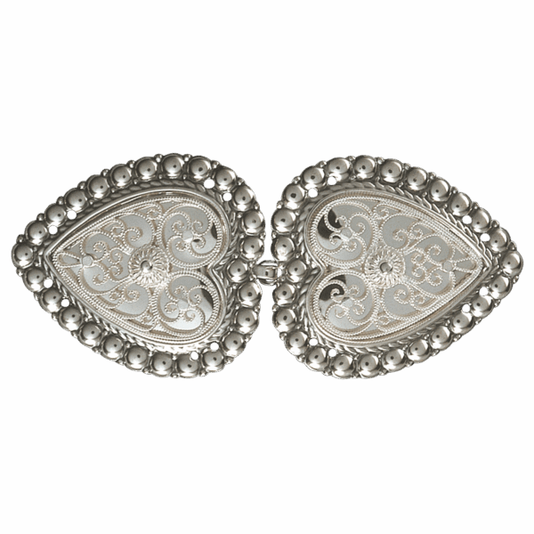 Beltespenne til skinnlist med kruser, oksidert/kvit