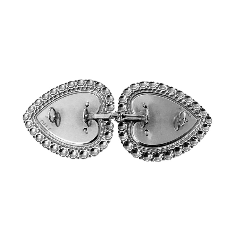 Beltespenne til skinnlist med grøn stein, oksidert - Bilde 2