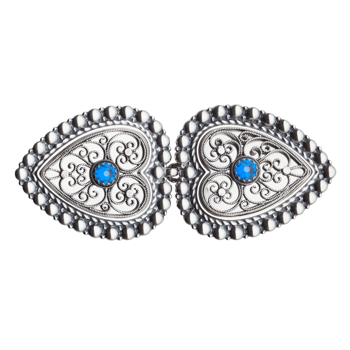 Beltespenne til skinnlist med blå stein, oksidert - Bilde 1