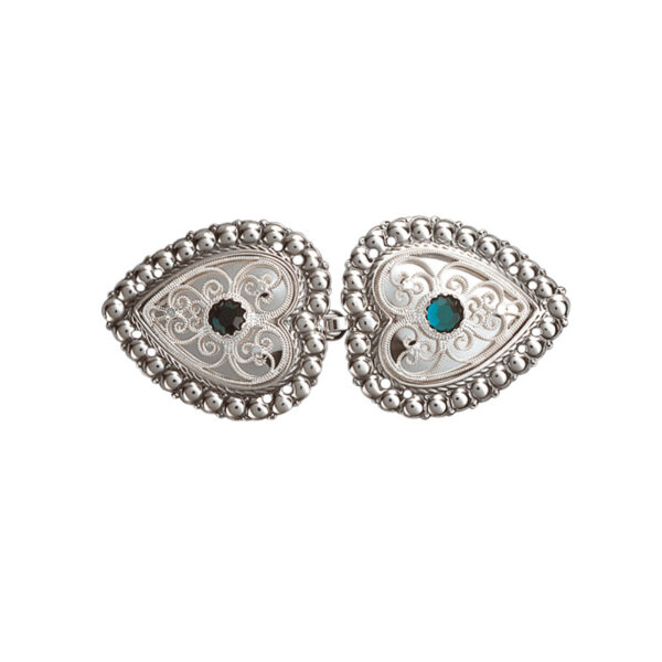 Capespenne med grøn stein, oksidert/kvit