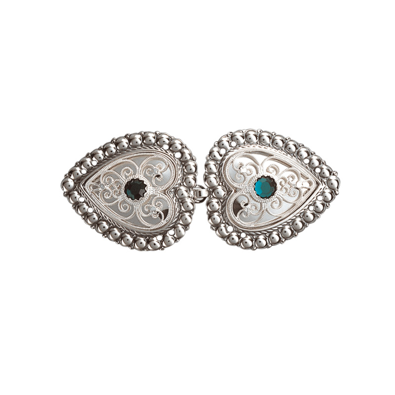 Capespenne med grøn stein, oksidert/kvit - Bilde 1