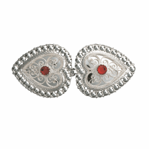 Capespenne med raud stein, kvit