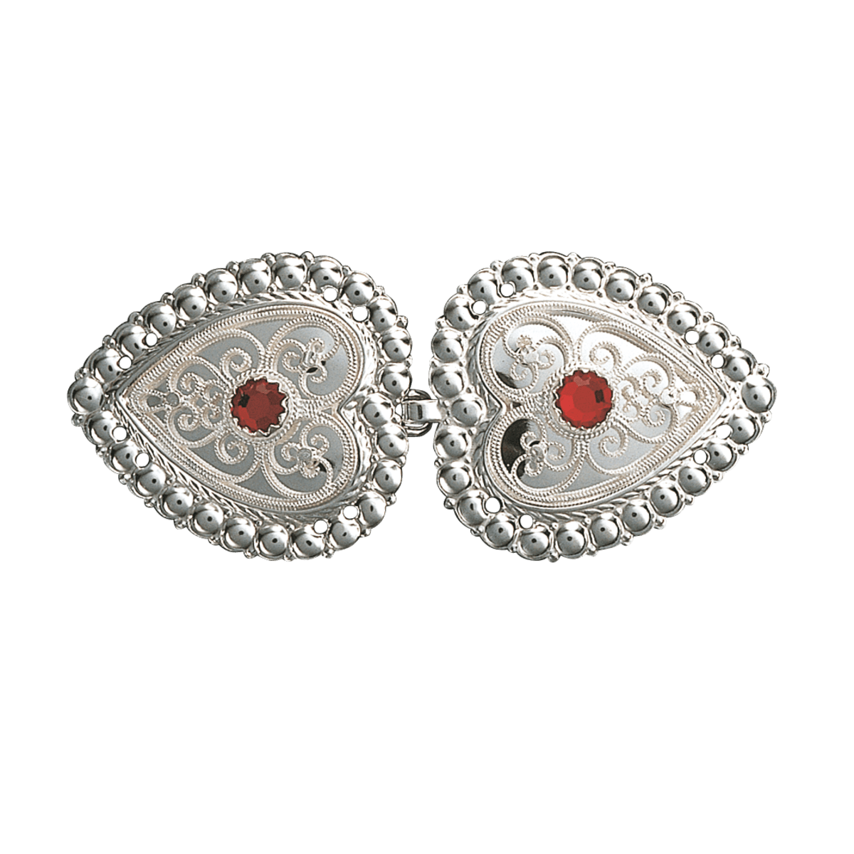 Capespenne med raud stein, kvit - Bilde 1