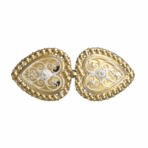 Capespenne med kruser, forgylt/kvit