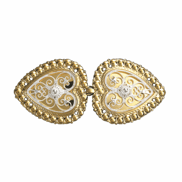 Capespenne med kruser, forgylt/kvit