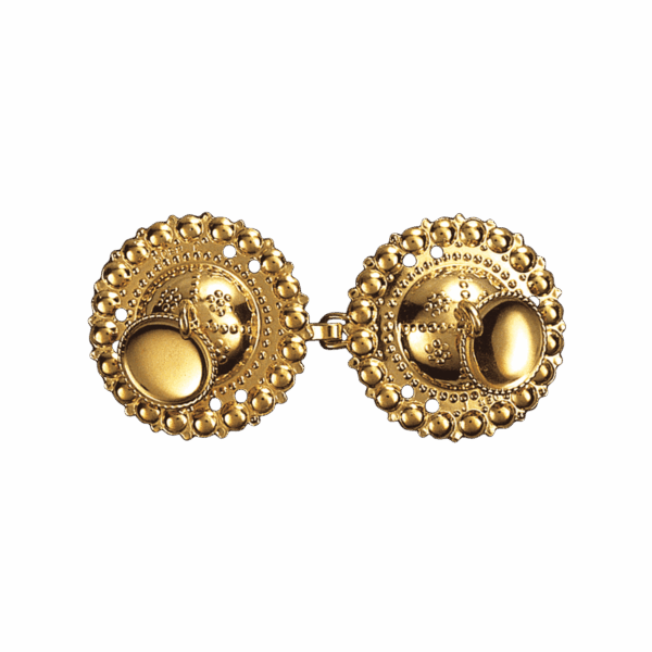 Spenne med syhol, forgylt