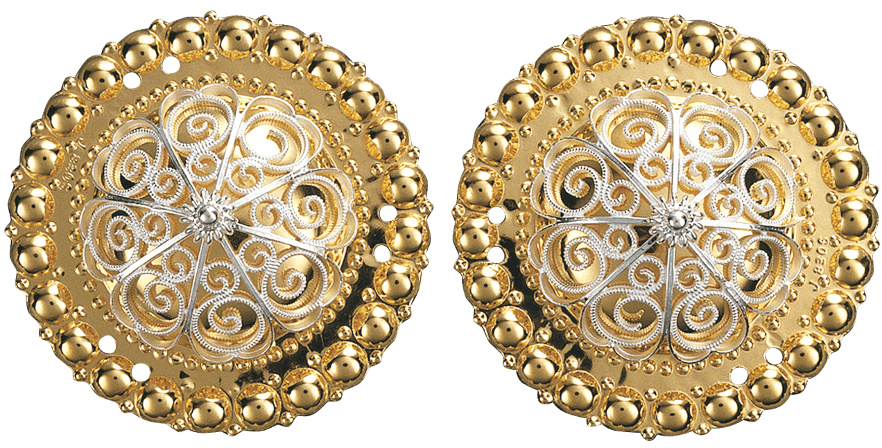 Borer 47 mm med kruser, forgylt/kvit - Bilde 1