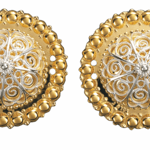 Borer 40 mm med kruser, forgylt/kvit