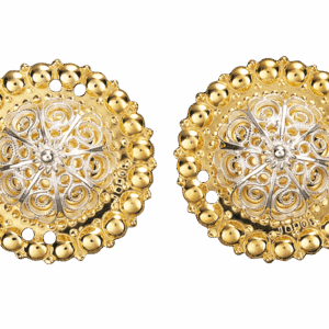 Borer 31 mm med kruser forgylt/kvit