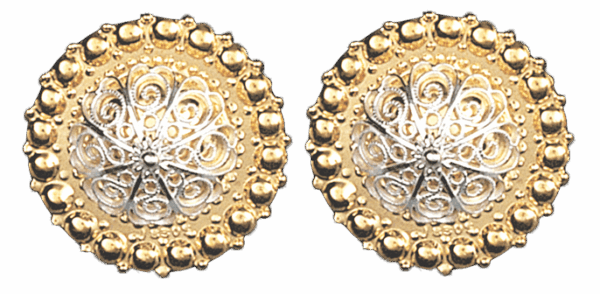 Borenåler 31 mm med kruser, forgylt/kvit