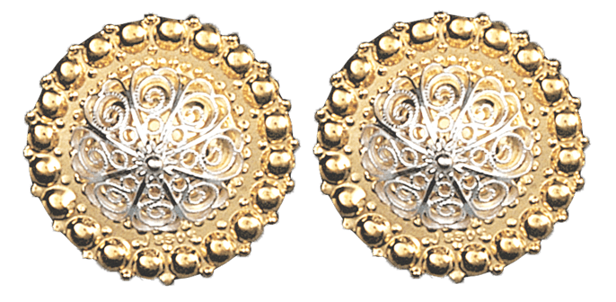 Borenåler 31 mm med kruser, forgylt/kvit - Bilde 1