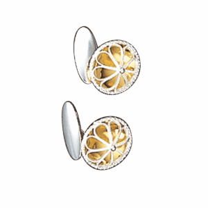 Mansjettknappar, kvit/forgylt