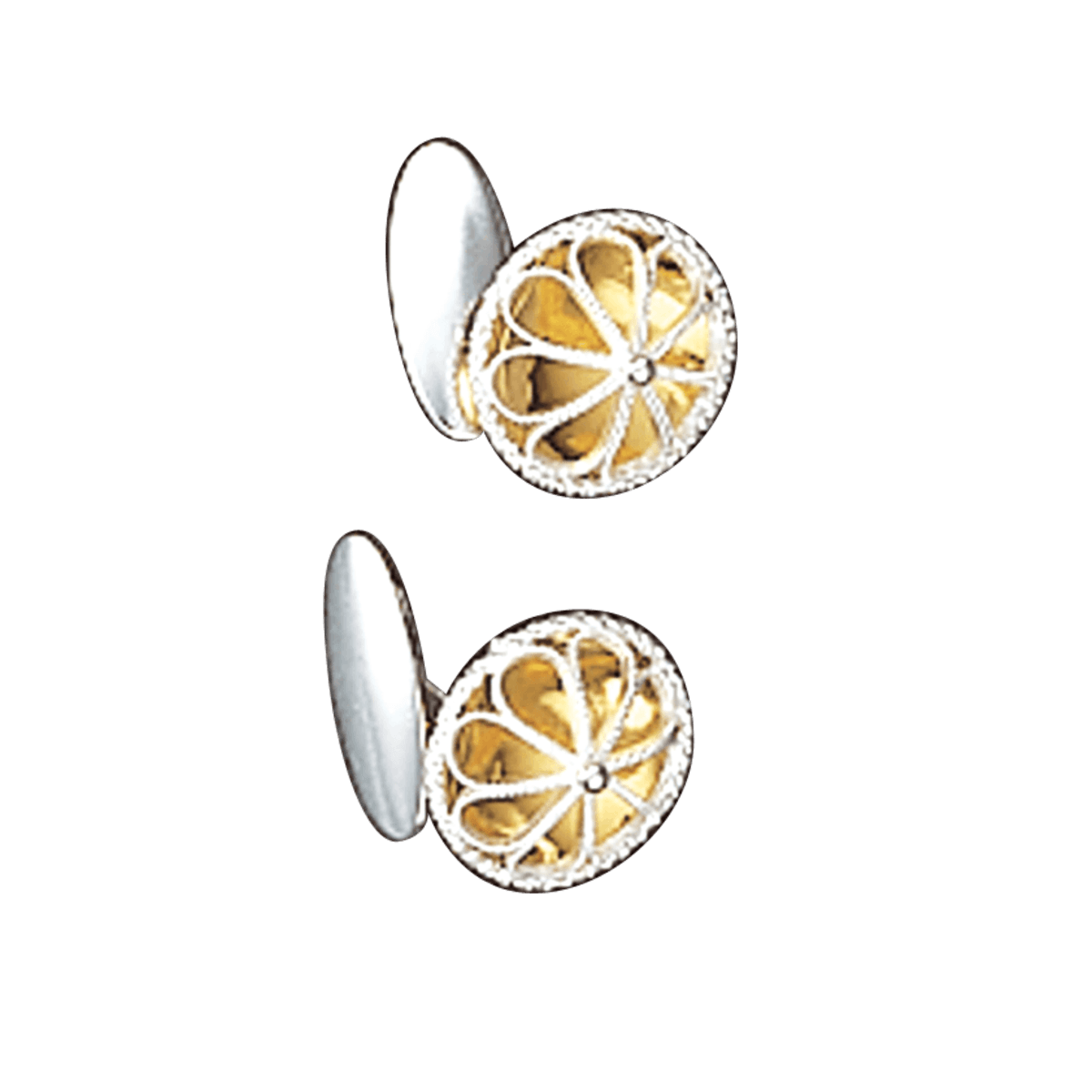 Mansjettknappar, kvit/forgylt - Bilde 1