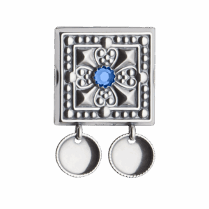 Beltestøl med blå stein, oksidert