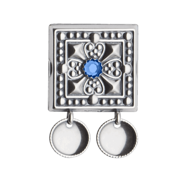 Beltestøl med blå stein, oksidert