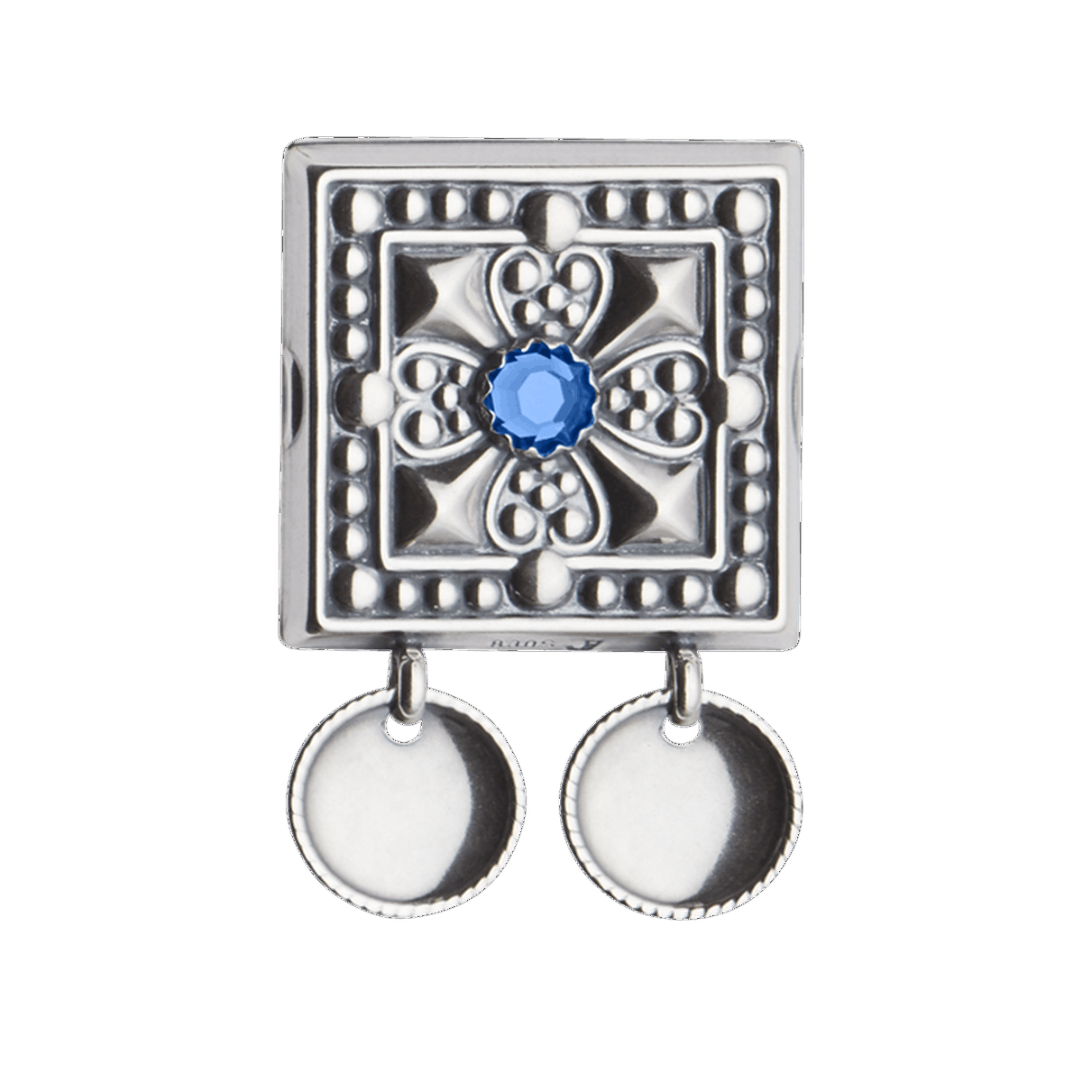 Beltestøl med blå stein, oksidert - Bilde 1