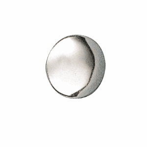 Knapp Voss 15 mm glatt med lang hempe, kvit