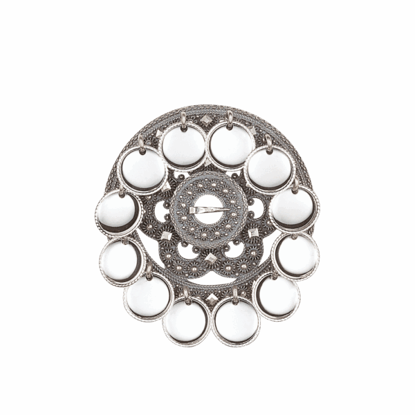 Slangesølje Telemark med lauv, oksidert