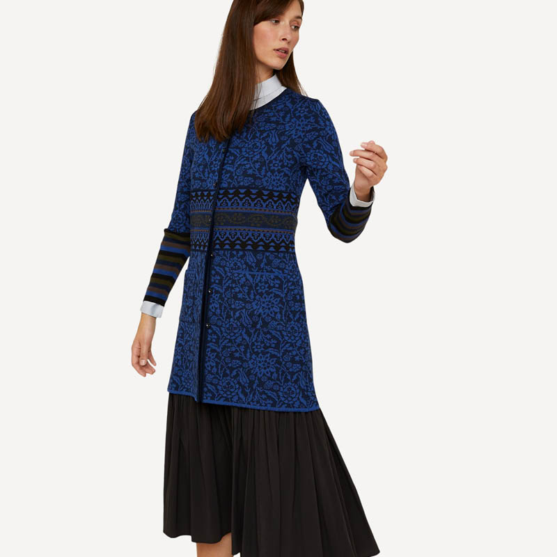 Silkevei lang cardigan blå - Bilde 2