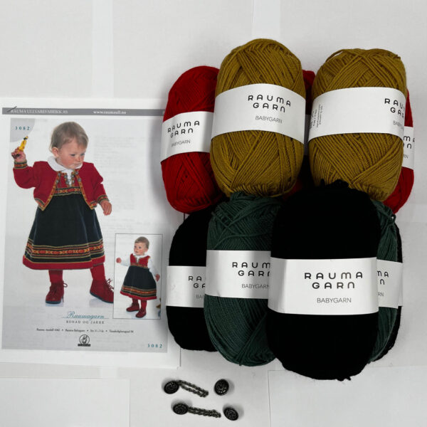 STRIKKEPAKKE BUNADSKJOLE OG JAKKE, VESTFOLD 1956