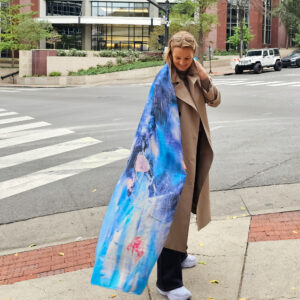Skjerf Blurred lines light blue - Bilde 4