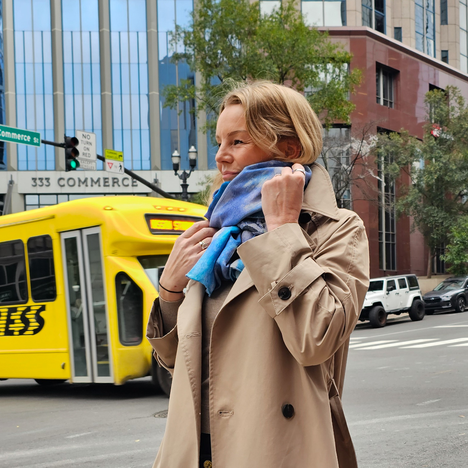 Skjerf Blurred lines light blue - Bilde 5