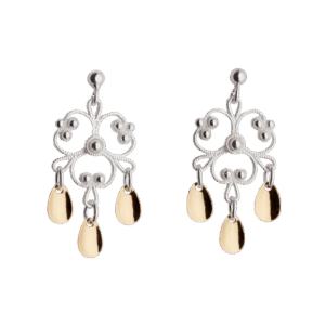 Øyrepynt, kvit/forgylt