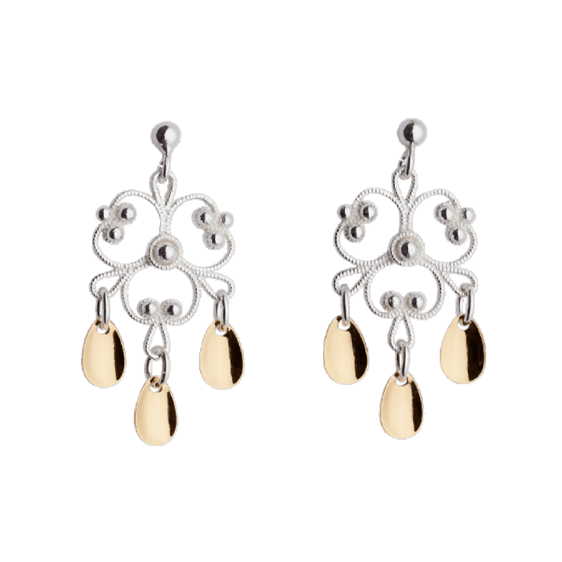 Øyrepynt, kvit/forgylt - Bilde 1