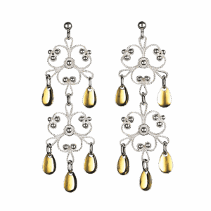 Øyrepynt, kvit/forgylt