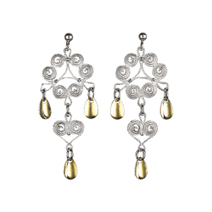 Øyrepynt Nordland, kvit/forgylt