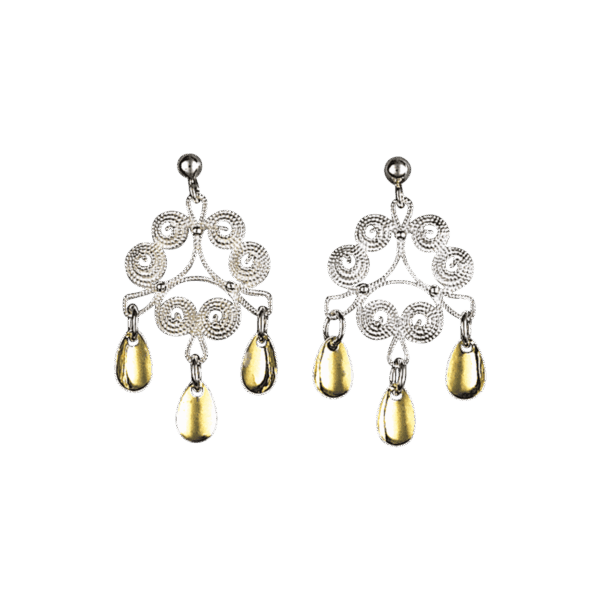 Øyrepynt Nordland, kvit/forgylt