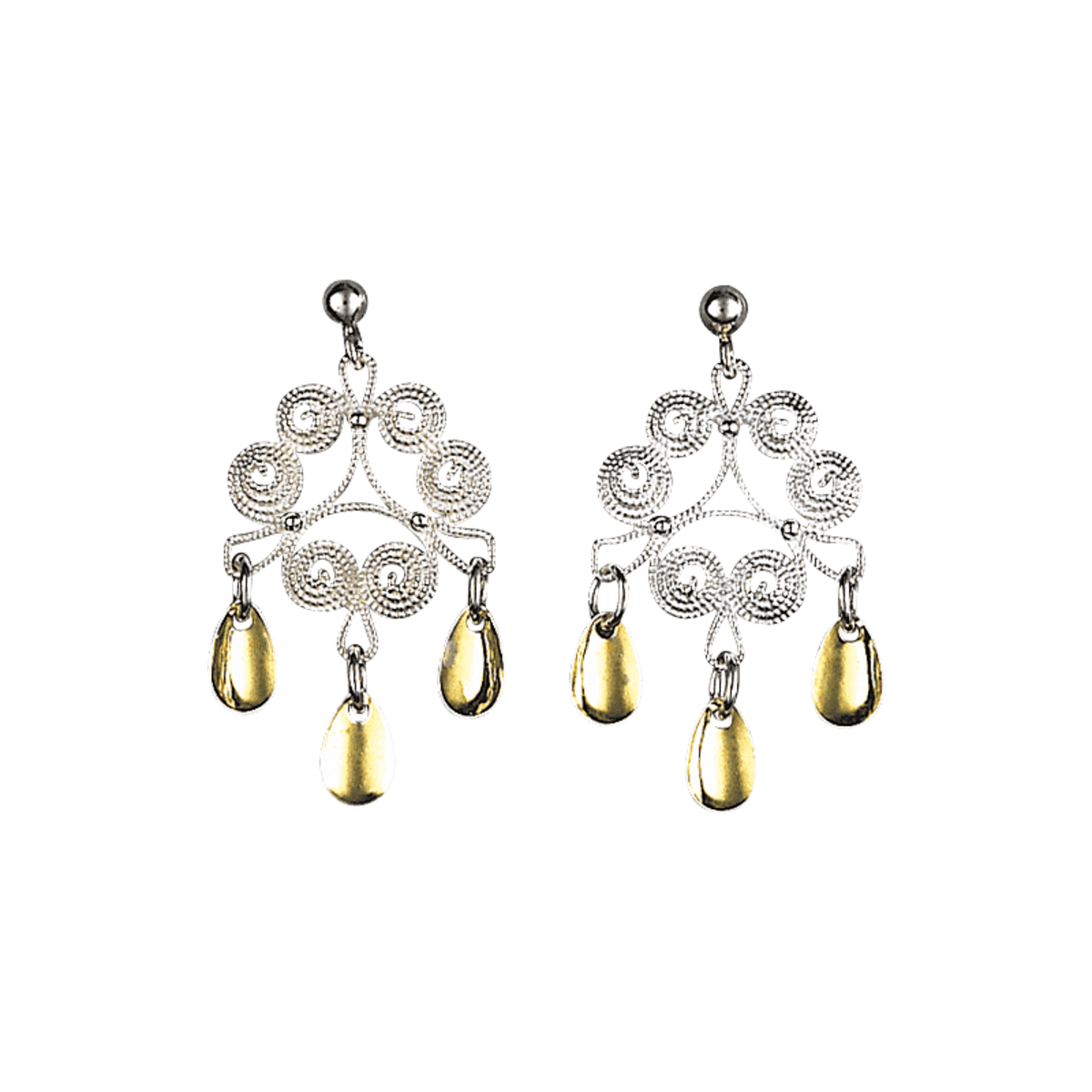 Øyrepynt Nordland, kvit/forgylt - Bilde 1