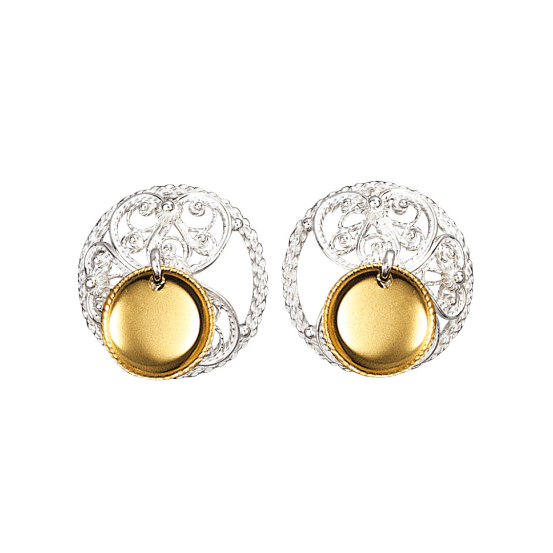 Maljer filigran med lauv, kvit/forgylt - Bilde 1