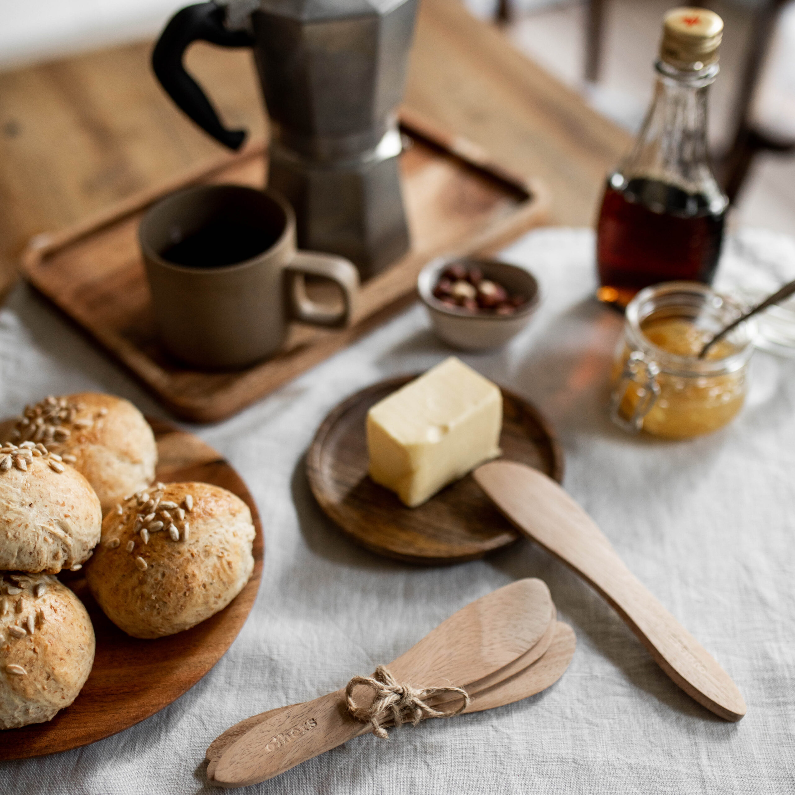 Smørkniv i tre, 4pk - Bilde 4