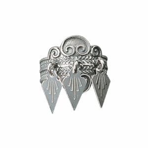 Bunadsring med spirlauv, oksidert