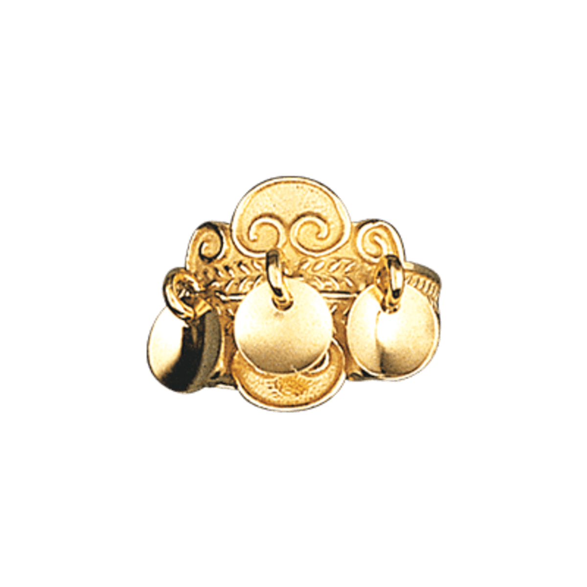 Bunadsring med lauv, forgylt - Bilde 1