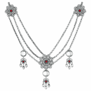 Kjede Hallingdal med raud stein og 430 heng, oksidert