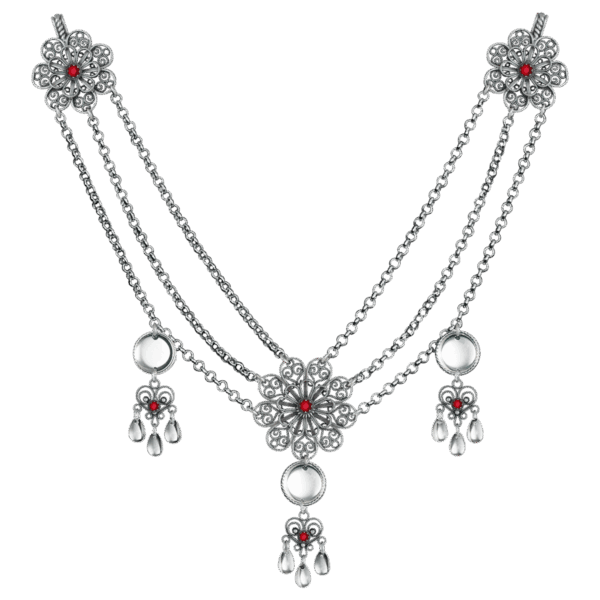 Kjede Hallingdal med raud stein og 430 heng, oksidert