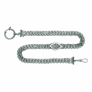 Klokkekjede 37 cm 3 rader med kjede+lås, oksidert