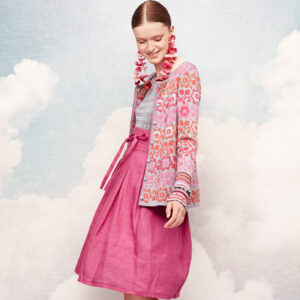 Mellomlang jakke, ull/silke, grå - Bilde 4