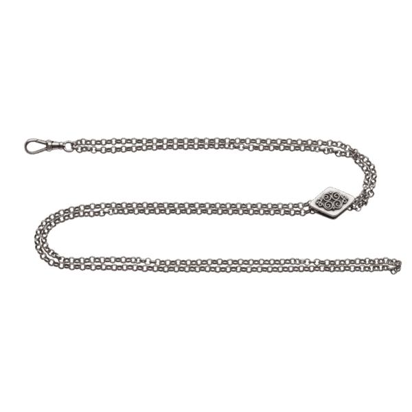 Klokkekjede dame 51 cm, oksidert