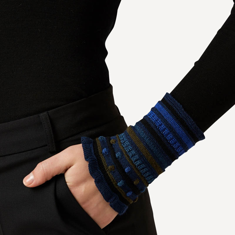 Pulsvanter med striper og rysjer - Bilde 1