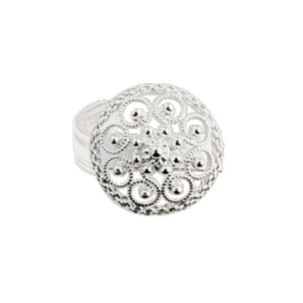 Bunadsring filigran, kvit