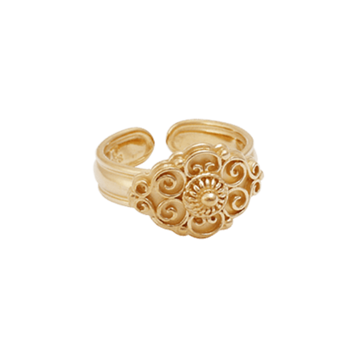 Bunadsring med krus, forgylt - Bilde 1