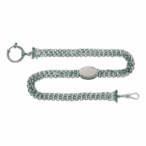 Klokkekjede 37 cm med graveringsfelt 3 rader, oksidert