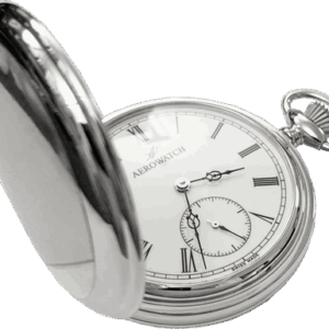 Lommeur herre sølv glatt, opptrekk