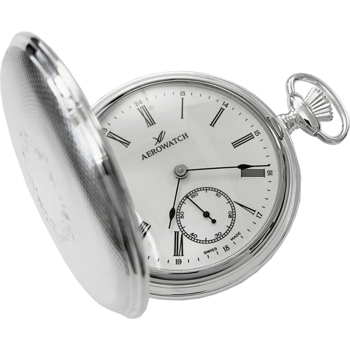 Lommeur herre sølvbelagt, opptrekk - Bilde 2