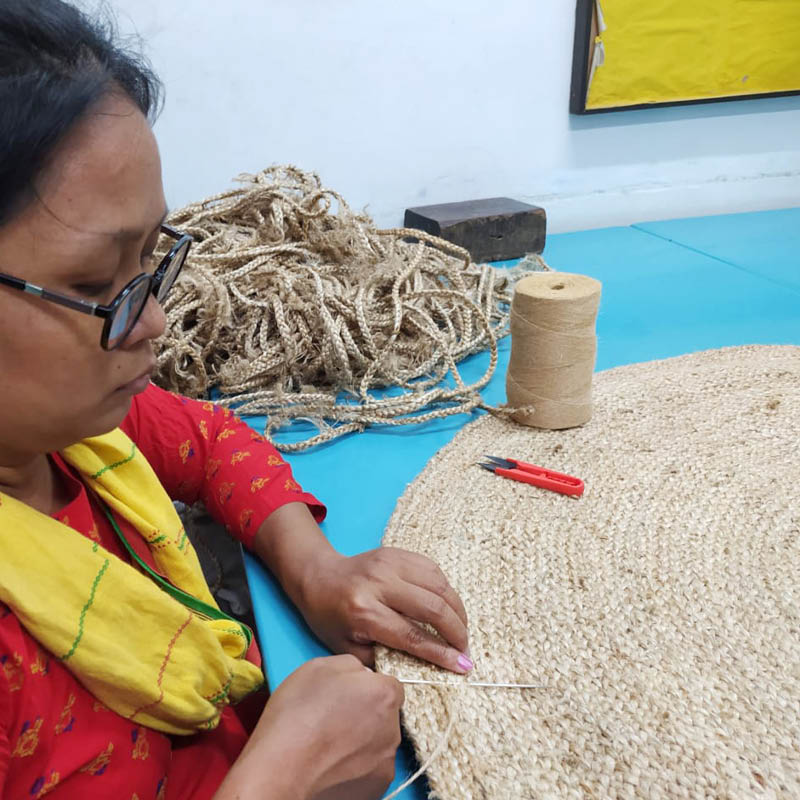 Bordbrikke, jute, oval - Bilde 4