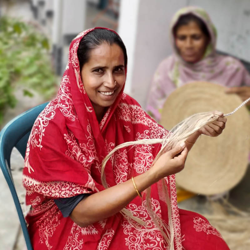 Bordbrikke, jute, oval - Bilde 5