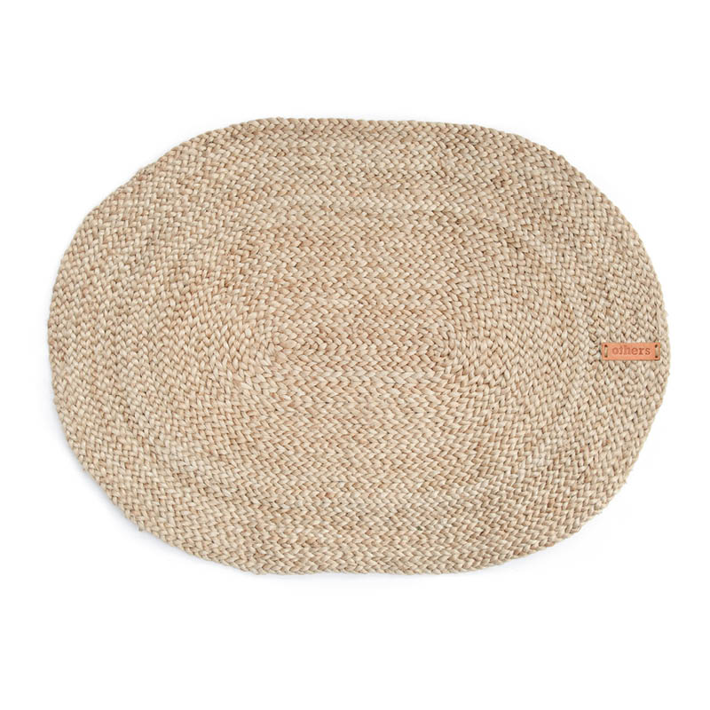 Bordbrikke, jute, oval - Bilde 1
